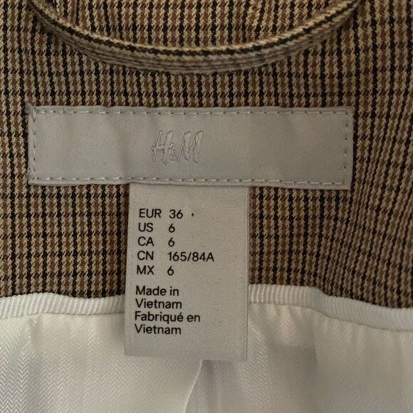 H&M checked blazer jacket size 6 - Picture 9 of 12